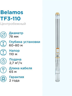 ����� ���������� ��������� ������������ TF3 -110 (3", 220�, 1200��, 2700�/�, 110�) ������ 65 �. BELAMOS